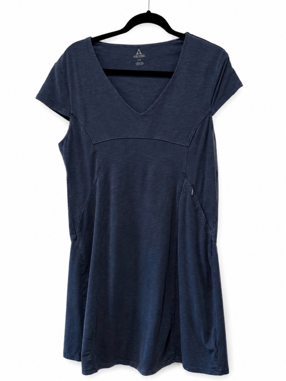 Ascend Women's Large Hiking Dress Short Sleeve V-Neck size L